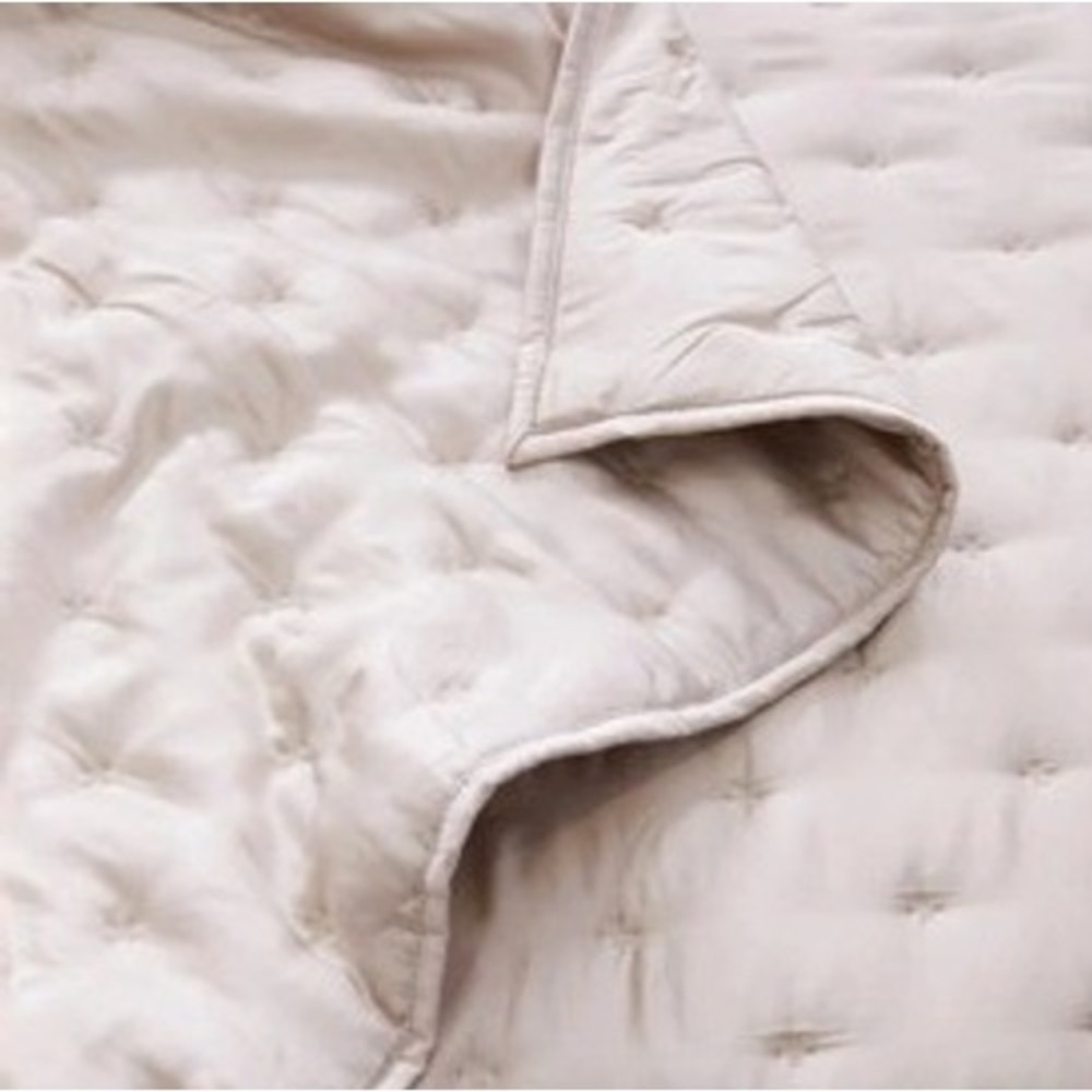 Quince Organic Bamboo Viscose Quilt King Cal King Sand Beige Neutral Bedding - Picture 3 of 9